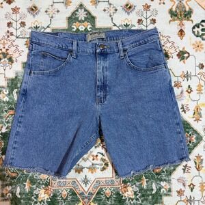 Wrangler‎ Authentics Mens Blue Denim Cutoff Shorts Size 34